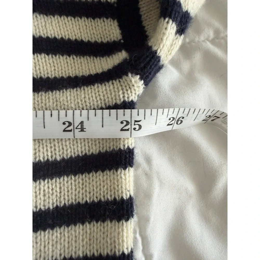 Jenni Kayne 100% Cashmere Boyfriend Sweater Navy Striped Nautical Luxury‎ L